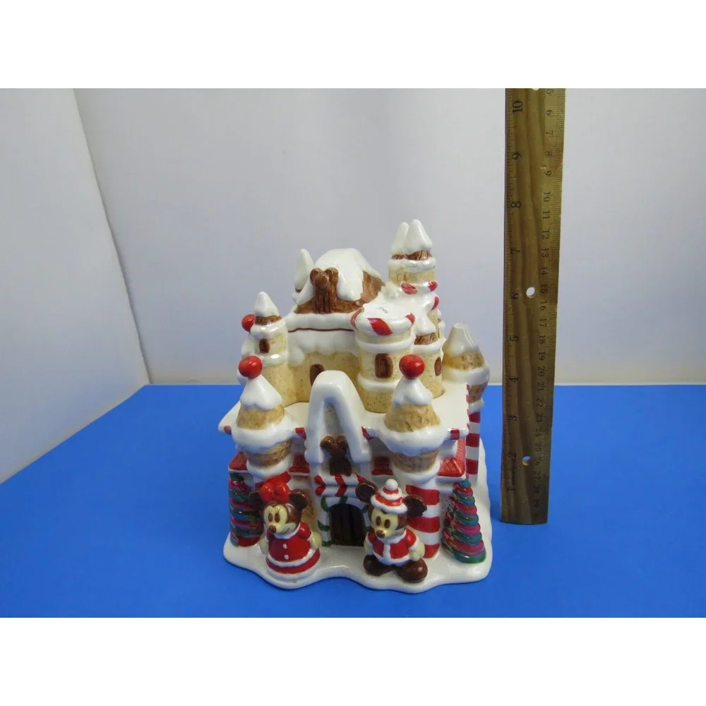 Disney Mickey and Minnie Christmas Gingerbread Castle Ceramic Cookie Jar